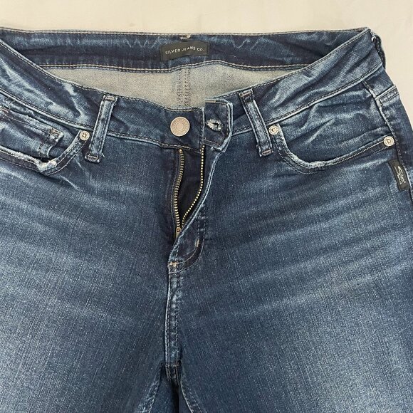 Silver Elyse Straight Crop Jeans, medium/dark blue, size 29 - Picture 6 of 8